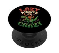 Funny Sloth Riding Trex Dinosaur Lazy Meets Crazy Sloth PopSockets Adhesive PopGrip