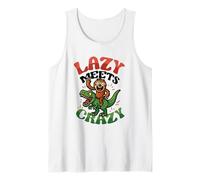 Funny Sloth Riding Trex Dinosaur Lazy Meets Crazy Sloth Tank Top