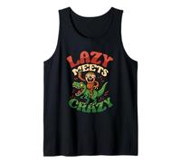 Funny Sloth Riding Trex Dinosaur Lazy Meets Crazy Sloth Tank Top