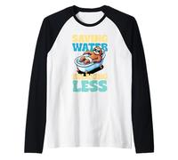 Funny Sloth Saving Water Relaxing Less Bathtub Chill Raglan Baseball Tee