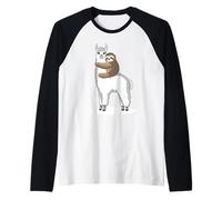 Funny Sloth Sleeping on Alpaca lama Alpaca Gift Raglan Baseball Tee