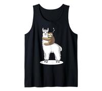 Funny Sloth Sleeping on Alpaca lama Alpaca Gift Tank Top