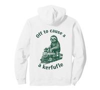 Funny Sloth Steam Train Off To Cause A Kerfuffle Retro Pullover Hoodie