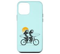 Funny Sloth Tandem Surfing Retro Sunset Surfing Case for iPhone 12 mini