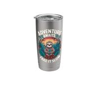 Funny Sloth Traveller Adventure Awaits Take It Slow Sloth Stainless Steel Insulated Tumbler