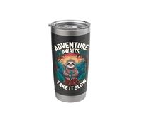 Funny Sloth Traveller Adventure Awaits Take It Slow Sloth Stainless Steel Insulated Tumbler
