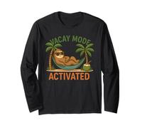 Funny Sloth Vacay Mode Activated Chill Vacation Vibes Long Sleeve T-Shirt