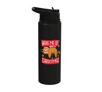Funny Sloth Wake me up When its Christmas Xmas Cute Sloth Stainless Steel Insulated Water Bottle