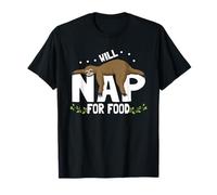 Funny Sloth Will Nap for Food Lazy Sleepy Napping T-Shirt