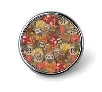 Funny Sloths Lapel Pins Metal Pin Badge Personalized Pinback Button Badges Classic Round Badge Recognition Enamel Lapel Pin for Jackets, Backpacks, Bags