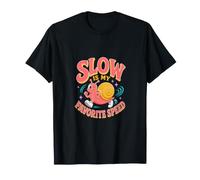 Funny Slow Runner Slogan with Winking Jogging Snail T-Shirt
