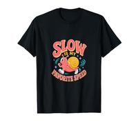 Funny Slow Runner Slogan with Winking Jogging Snail Value Graphic T-Shirt