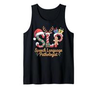 Funny SLP Christmas Speech Language Pathologist Holiday Tank Top