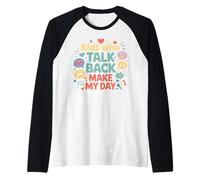 Funny SLP Kids Who Talk Back Speech Therapy Gifts Men Women Raglan Baseball Tee