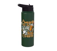 Funny Smack My Ass Buy Iced Coffee Lover Caffeinated Mom Stainless Steel Insulated Water Bottle