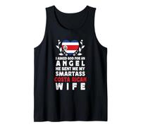 Funny Smartass Costa Rican Wife Costa Rica Flag Spouses Tank Top
