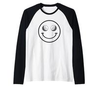 Funny Smile Golf Ball Men Women Cute Player Golfer Raglan Baseball Tee
