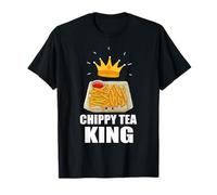 Funny Smiling Chips For Tea Face Chippy Tea King T-Shirt