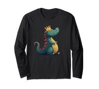 Funny Smiling King Dragon with Crown Long Sleeve T-Shirt