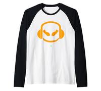 Funny SmilingFace Cute - Pastel Totally Orange Headphones Raglan Baseball Tee