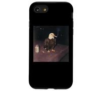 Funny Smoking Bald Eagle Cigarette Beer Gen Z Cursed Meme Case for iPhone SE (2020) / 7/8