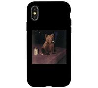Funny Smoking Bear Cigarette Beer Gen Z Retro Cursed Meme Case for iPhone X/XS