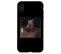 Funny Smoking Bear Cigarette Beer Gen Z Retro Cursed Meme Case for iPhone XS Max
