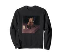 Funny Smoking Bear Cigarette Beer Gen Z Retro Cursed Meme Sweatshirt