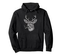 Funny Smoking Buck For Men Women Deer Smoking Cigarette Pullover Hoodie