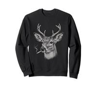 Funny Smoking Buck For Men Women Deer Smoking Cigarette Sweatshirt
