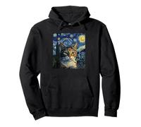 Funny Smoking Cat Cigarette Kitty Gen Z Meme Van Gogh Lover Pullover Hoodie