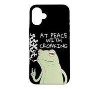 Funny Smoking Frog At Peace with Croaking Case for iPhone 16 Plus