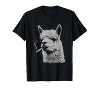 Funny Smoking Llama for Men Women Alpaca Smoking Cigarette T-Shirt
