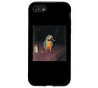 Funny Smoking Macaw Parrot Cigarette Gen Z Meme Party Bird Case for iPhone SE (2020) / 7/8