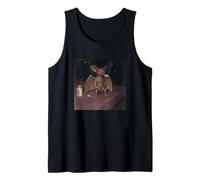 Funny Smoking Mothman Cigarette Beer Gen Z Retro Cursed Meme Tank Top