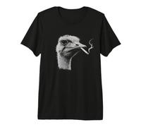 Funny Smoking Ostrich for Men Women Emu Smoking Cigarette Premium T-Shirt
