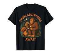 Funny S'more Adventures Await Retro Bigfoot Camping T-Shirt