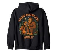Funny S'more Adventures Await Retro Bigfoot Camping Zip Hoodie