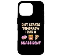 Funny Snaccident Diet Starts Tomorrow - Fries Pizza Donuts Case for iPhone 16 Pro