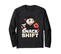 Funny Snack Shift Opossum Night Shift Graphic Long Sleeve T-Shirt
