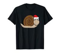 Funny Snail Christmas T-Shirt Santa Hat Slug Gastropod Gift T-Shirt