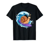 Funny Snail is Surfing an Ocean Wave 1 - Fan Fun T-Shirt