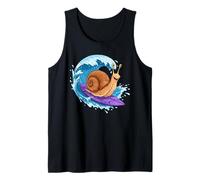 Funny Snail is Surfing an Ocean Wave 1 - Fan Fun Tank Top