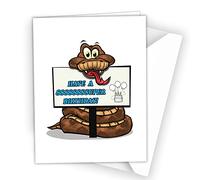 Funny Snake Birthday Card Perfect for Kids Cool Reptile Theme L94