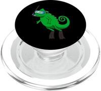 Funny Snorkeling Chameleon Cartoon Design Cute Animal Scuba PopSockets PopGrip for MagSafe