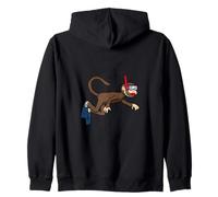 Funny Snorkeling Monkey Cartoon Design Cute Animal Scuba Zip Hoodie