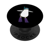 Funny Snorkeling Penguin Cartoon Design Cute Animal Scuba PopSockets Adhesive PopGrip
