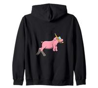 Funny Snorkeling Pig Cartoon Design Cute Animal Scuba Diver Zip Hoodie