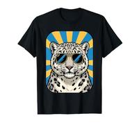 Funny Snow Leopard Wearing Sunglasses Animal Humour Jokes Value Graphic T-Shirt