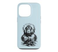 Funny Snow Monkey Japanese Macaque Meditation Onsen Spa Case for iPhone 13 Pro